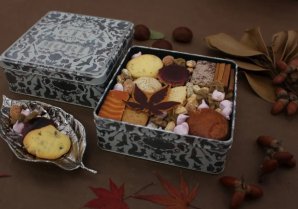 【パティスリー GIN NO MORI】本物のヒノキやもみじを使ったクッキーが楽しめる。秋のクッキー缶「プティボワ150 Autumn」が9月9日より販売開始。